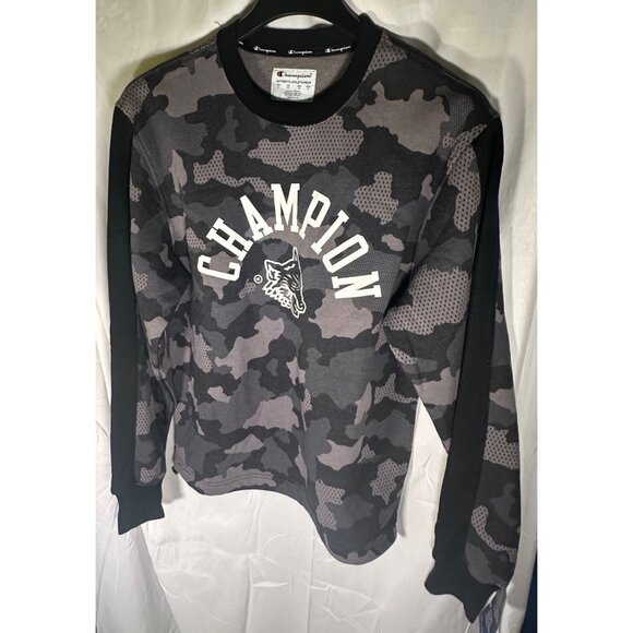Champion Men's Camo Crewneck Sweatshirt Wolf Logo Pullover, Size S, NWT - Picture 2 of 7